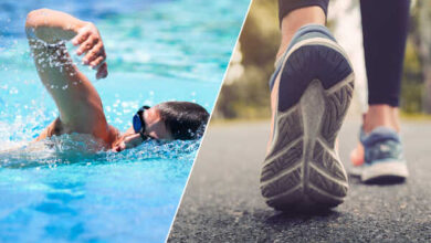 السباحة مقابل المشى